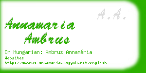 annamaria ambrus business card