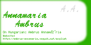 annamaria ambrus business card